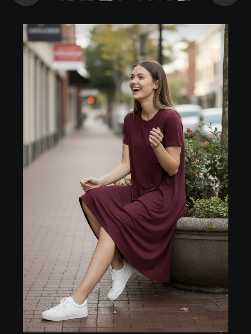 LuLaRoe Asymmetrical Short Sleeve Dress - Plum- Medium